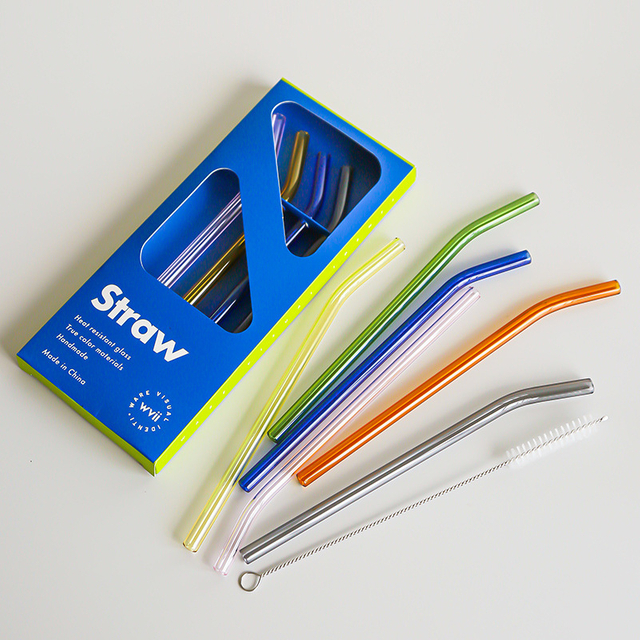 Handmade Borosilicate Glass Straw for Coffee