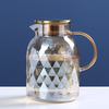 Borosilicate Glass Diamond Water Pitcher With Lid and Handle