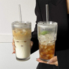 Large Capacity Transparent Vertical Striped Heat Resistance Glass Tumbler