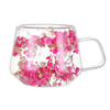 Dry Flowers Double Wall Heat Resistant Borosilicate Glass Mug