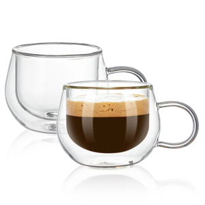 165ml Handmade Double Wall Espresso Coffee Glass Mug
