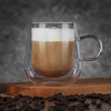Clear Borosilicate Glass Mugs for Cappuccino Tea Latte Espresso