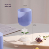 Blue Color Jade Glass Flower Stem Wine Goblet Glass Cup