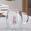 3D Single Wall Glass Mug With Animals Inside For Coffee And Tea