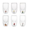 3D Pattern Festival Gifts High Borosilicate Glass Double Wall Glass Cup
