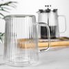 Vertical Stripe Double Wall Coffee Maker French Press With Handle
