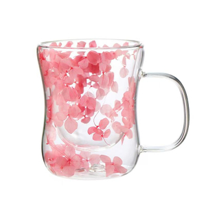 Creative Built-in Dried Flowers High Borosilicate Glass Mug