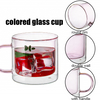 Colored Double Wall High Borosilicate Glass Mug