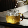 High Quality Borosilicate Glass Hammer Pattern Glass Cup With Handle