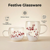 Christmas Snow Pine Branch Double-Layer Glass Coffee Cup
