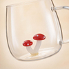 Borosilicate Glass Coffee Mug with Embedded 3D Mushroom Glass Element