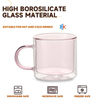Custom Hand Blown High Borosilicate Pink Color Glass Coffee Mug