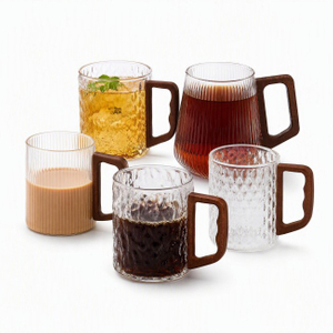 Wooden Handle Handmade Large Capacity Coffee Water Cup for Home
