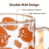 Colorful Printed Pattern Double Wall High Borosilicate Glass Mug