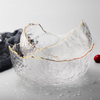 Japanese Style Iceberg Glass Bowl with Glod Rim