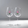 Hand Blown 3D Rose Flower Inside Red Wine Glasses Goblet Cup
