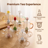 Floral Borosilicate Glass Tea Set with Silicone Tea Infuser