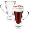 14oz Heat Resistant Double Wall Glass Coffee Cup Set