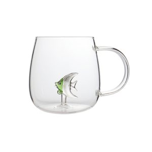 High Borosilicate Glass Coffee Mug with 3D Glass Fish Inside