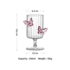Romantic 3D Pink Butterfly Striped Stemmed Wine Glasses for Valentine's Day
