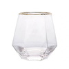 Gold Rim 11oz Thick Bottom Whisky Glass for Home Party