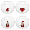 Hand Blown Borosilicate Glass Ball Candlestick with Inner 3D Decoration