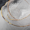 Japanese Style Iceberg Glass Bowl with Glod Rim