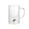 Customized 3D Fruit Borosilicate Double Wall Glass Mug for Coffee