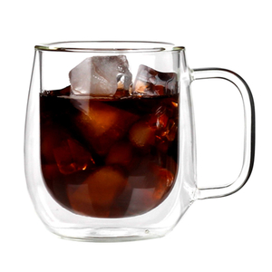Hot Selling Unique Design Double Wall Glass Mug for Coffee