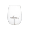 Cartoon Creative Funny 3D Shark View Glass Beverage Juice Cup