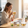 Floral Borosilicate Glass Tea Set with Silicone Tea Infuser