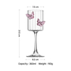 Romantic 3D Pink Butterfly Striped Stemmed Wine Glasses for Valentine's Day