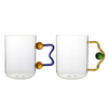High Borosilicate Glass Water Cup with Color Handle and Ball