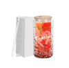 High Borosilicate Beverage Cola Cup with Straw and Wood Cover
