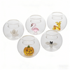 Hand Blown Borosilicate Glass Ball Candlestick with Inner 3D Decoration