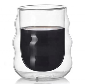 Double Layer Cloud Shaped High Borosilicate Glass Cup for Drinks
