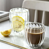 Bestselling Wholesale Fancy Stripe Double Wall Glass Cup for Coffee