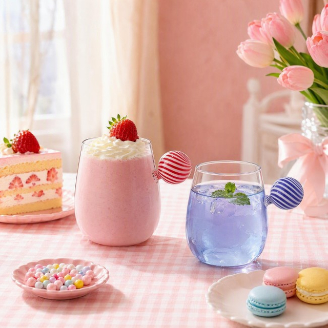 High Borosilicate Heat-resistant Glass Coffee Cup Macaron Candy Handle