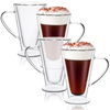 14oz Heat Resistant Double Wall Glass Coffee Cup Set