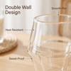 New Product Unique Double Wall Glass Single Lip Glass Cup