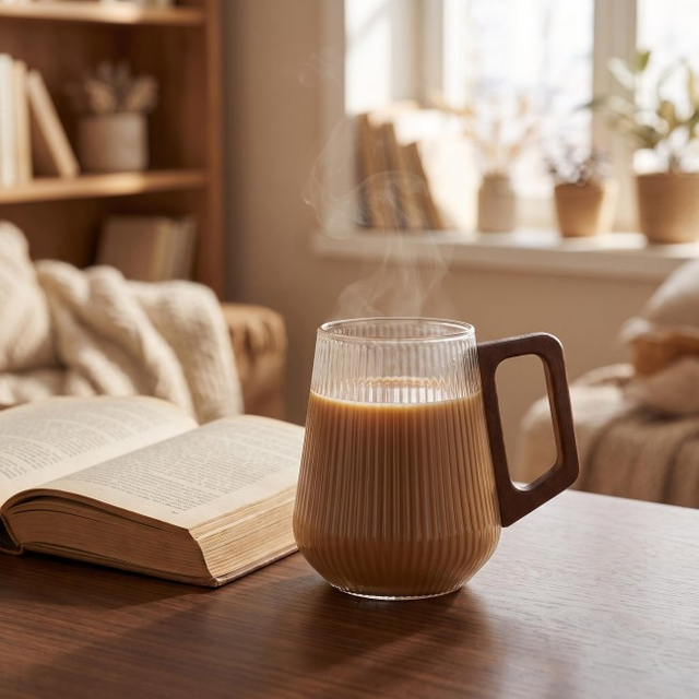 Wooden Handle Handmade Large Capacity Coffee Water Cup for Home