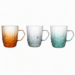 Hot Selling 6PCS Colorful High Borosilicate Glass Coffee Mug Set