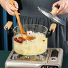 High Borosilicate Wooden Handle Household Heated Glass Soup Pot