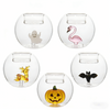 Hand Blown Borosilicate Glass Ball Candlestick with Inner 3D Decoration
