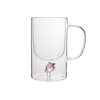 Customized 3D Fruit Borosilicate Double Wall Glass Mug for Coffee