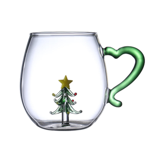 OEM/ODM Custom 3D Christmas Element Decor Glass Coffee Mug