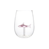 Cartoon Creative Funny 3D Shark View Glass Beverage Juice Cup