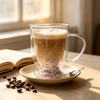 Double Wall Hiborosilicate Glass Mug With Colored Glitters and Pearl