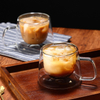 Lead Free Borosilicate Espresso Double Layer Glass Cups With Handle
