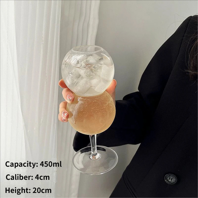 Gourd Shape Bubble Glass Cup Flute for cocktail